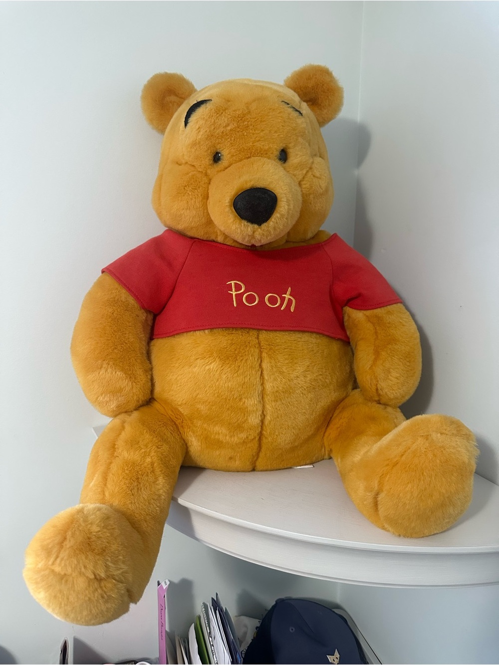 Disney Winnie the Pooh Plush - Gold Bear with Red Shirt